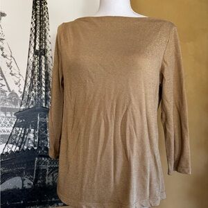 Ralph Lauren Metallic Gold Long Sleeve Top